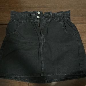 paperbag waist jean skirt